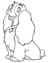 coloriage la belle fait la pause